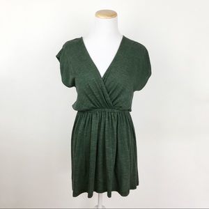 Anthropologie Green Wrap Dress Pins & Needles XS